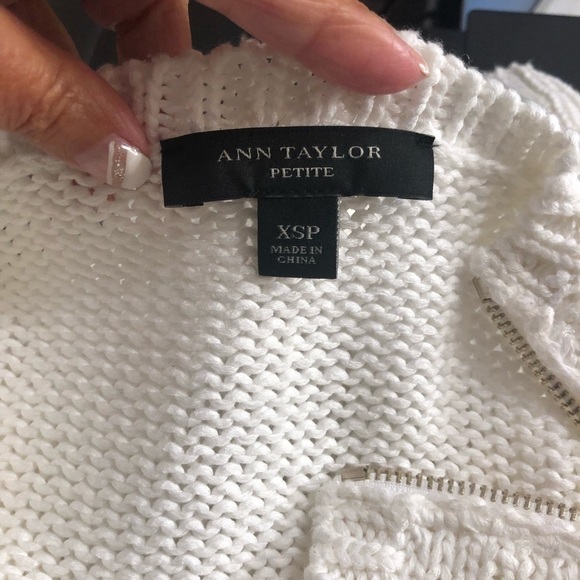 Ann Taylor White Anchor Sweater Sz XSP NWOT - Picture 6 of 8